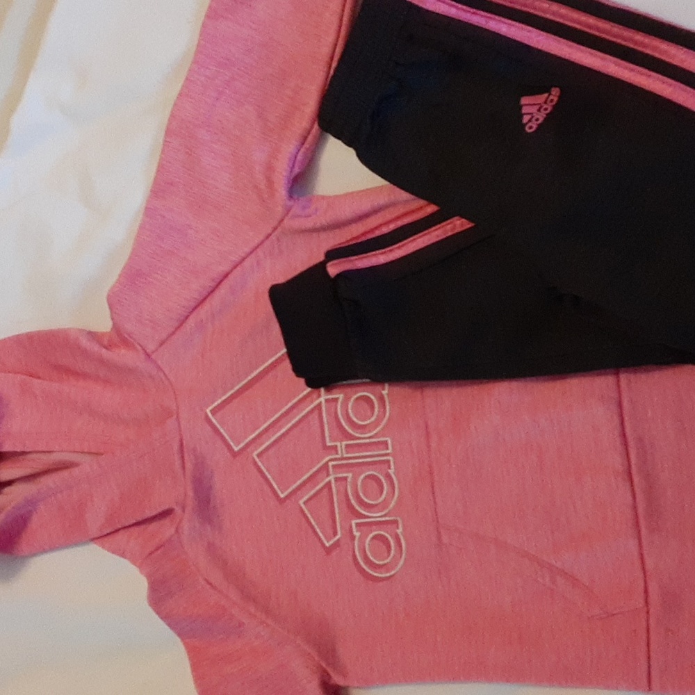 Girls size 5 Adidas pants and hoodie set
